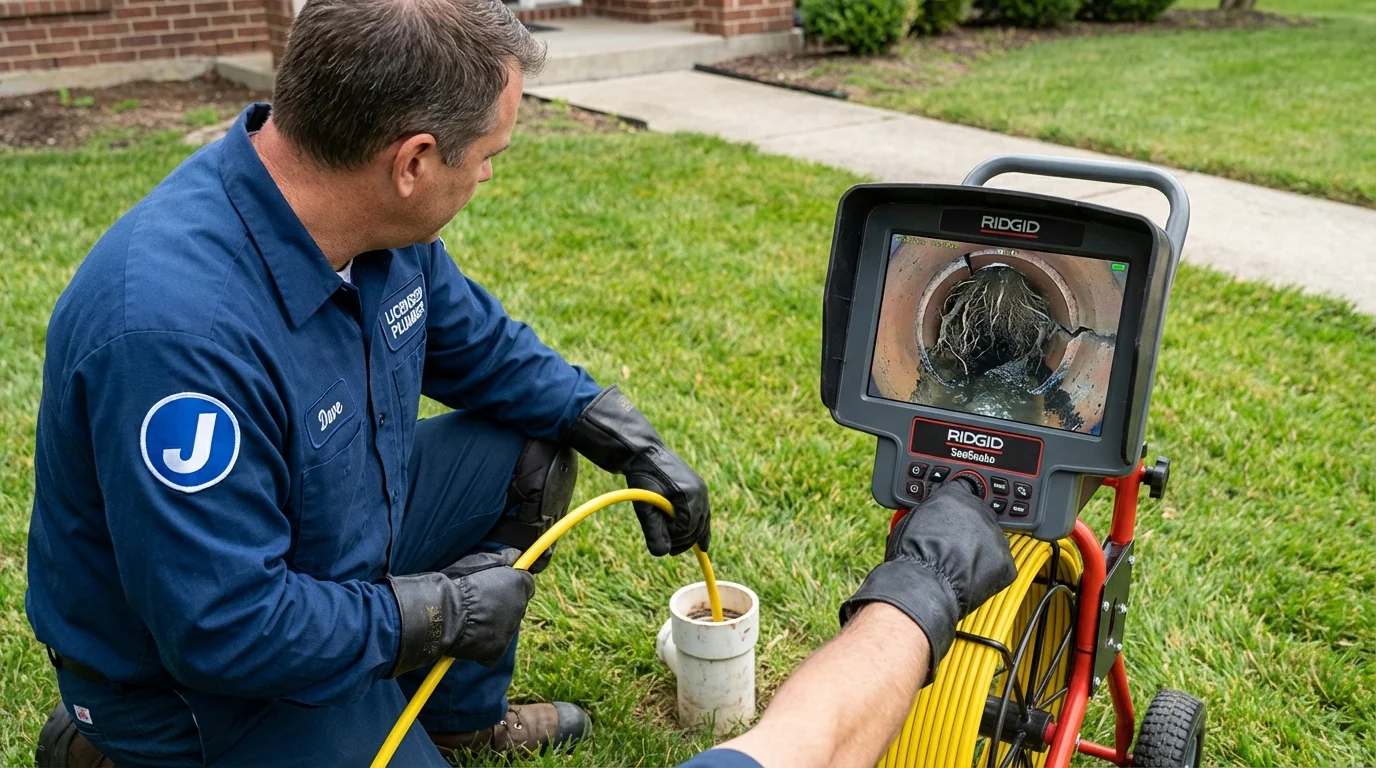 Sewer camera inspection being performed by Johns Plumbing LLC in Shallowater