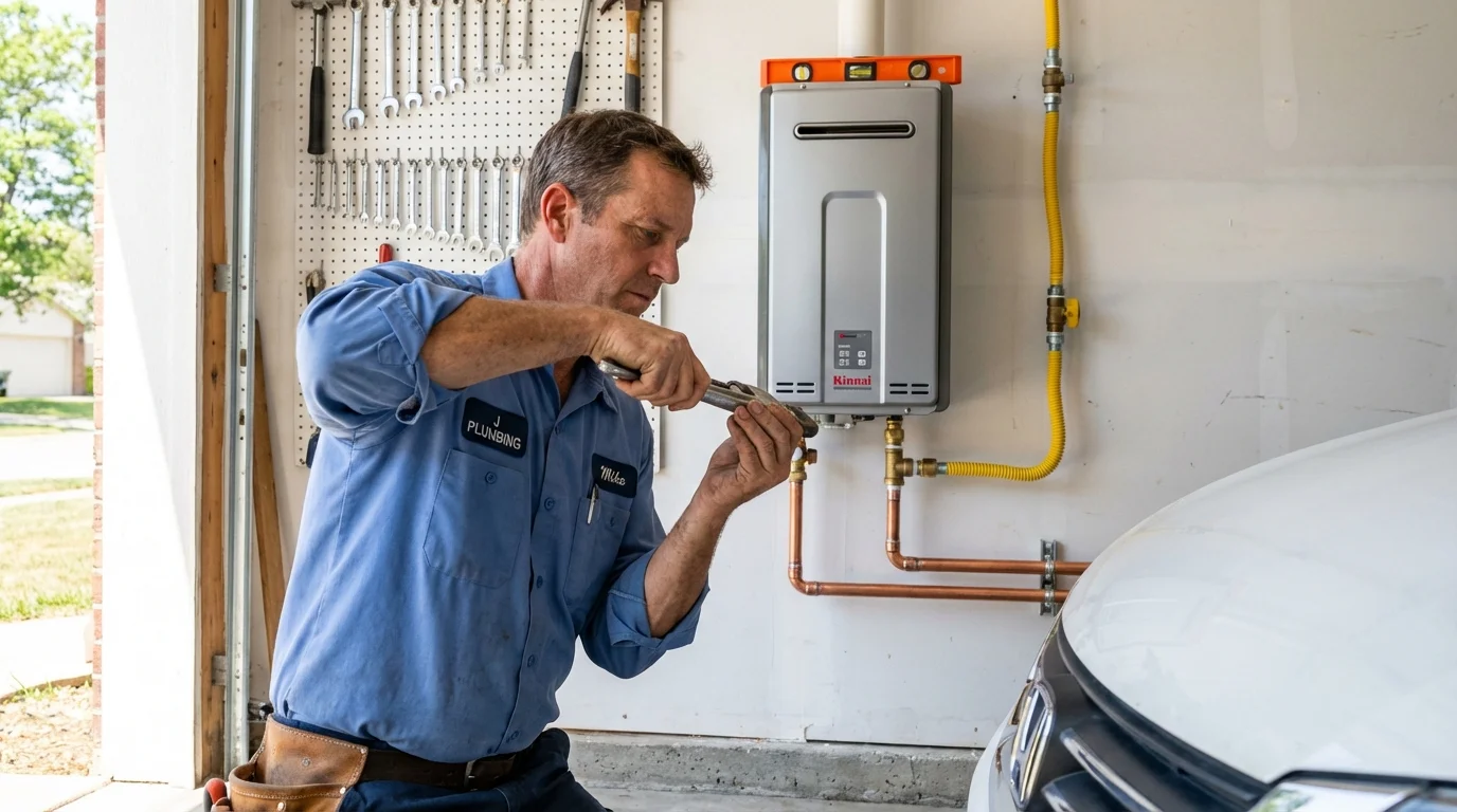 Tankless water heater installation by a Johns Plumbing LLC plumber in Shallowater